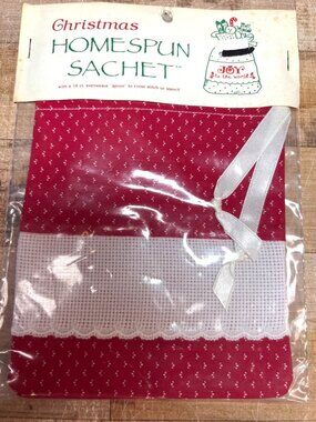 Christmas Homespun Sachet With 14 Ct Evenweave For Cross Stitch